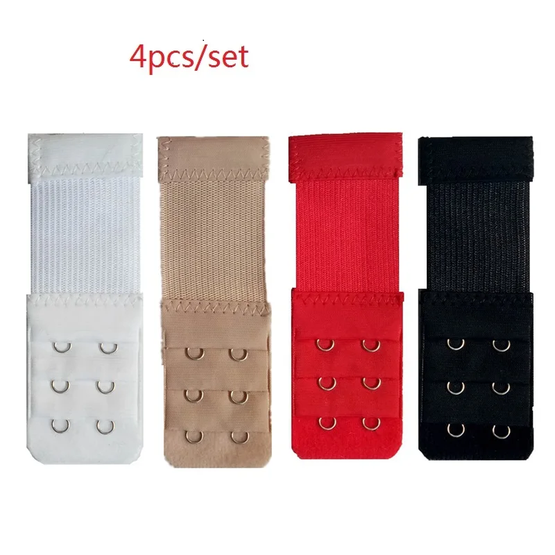 4pcs 3/4 шт. Пряжка Расширенный удлиненный пояс бюстгальтеры 3 ряда 2 крюк/2 ряда 3 крючка аксессуары для удлинения для нижнее белье, пояс для похудения - Цвет: 4pcs