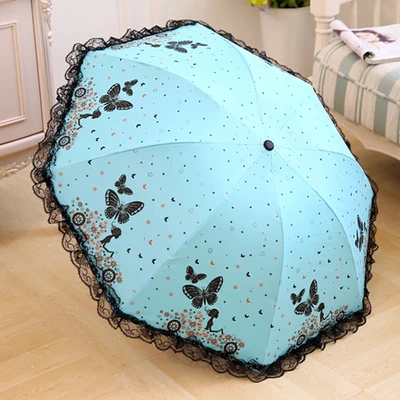 W MRIDEA Retro Sunny and Rainy Umbrella Lace Vintage Umbrella Rain Women Travel Business Wife Girlfriend Gift - Цвет: W
