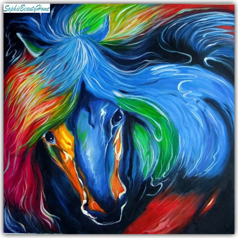 Sophie beauty home 5D DIY diamond painting painted horse head cross stitch mosaic wall decoration pictures | Дом и сад