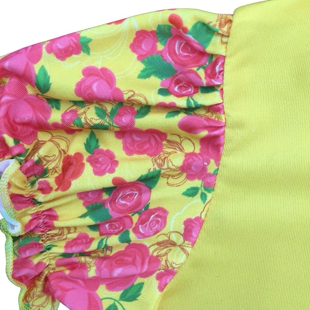 2017 Платье для маленьких девочек Красота и зверь Летнее платье с героями