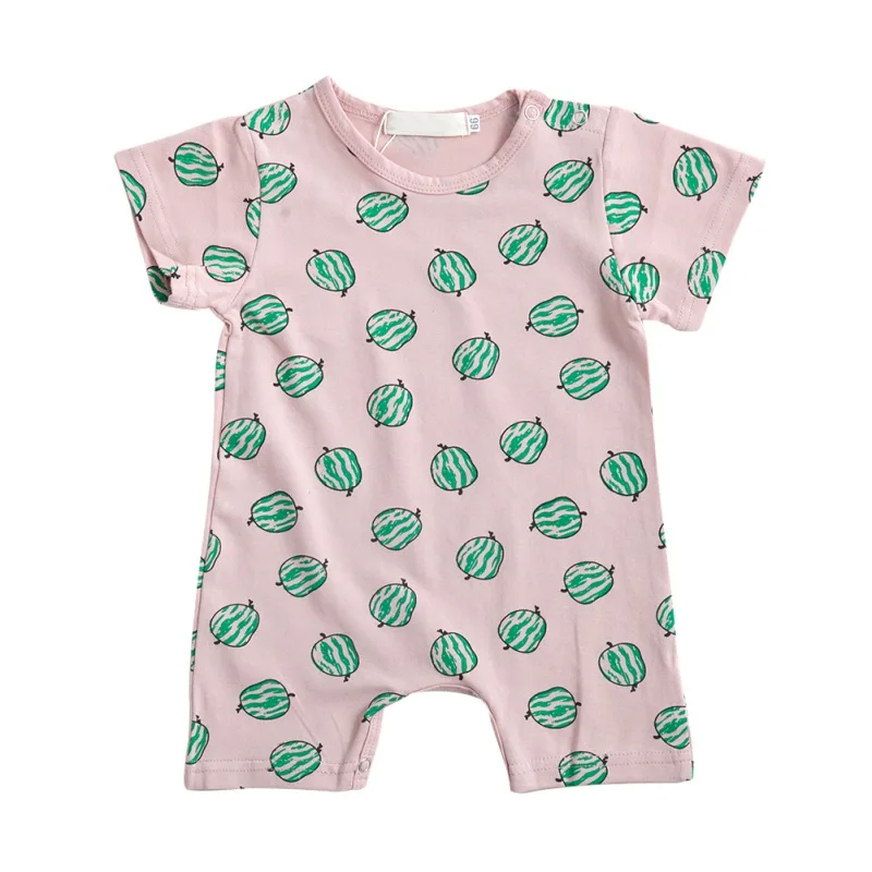 

Infant Baby Girls Fruit Print Short Sleeve Rompers Kids Boys Jumpsuit Newborn Clothes