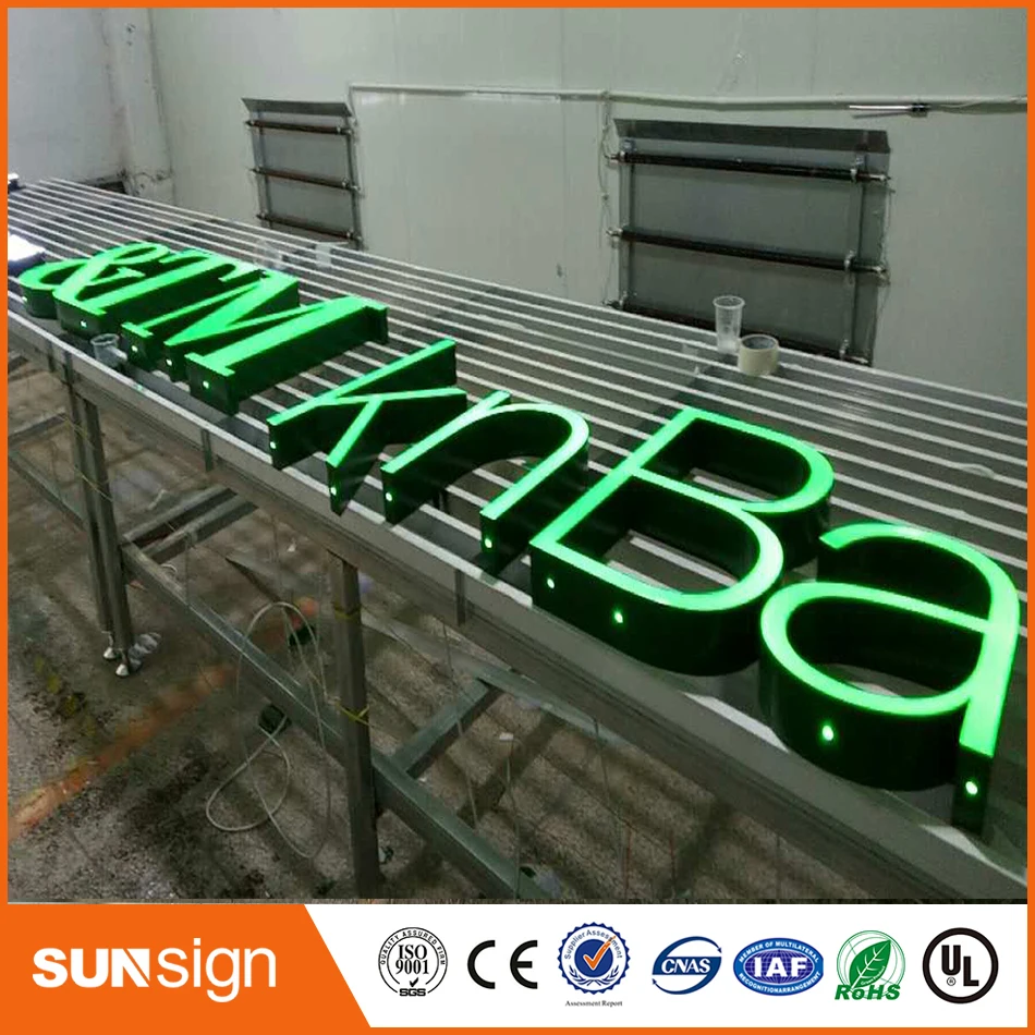 Illuminated advertising frontlit resin led letters