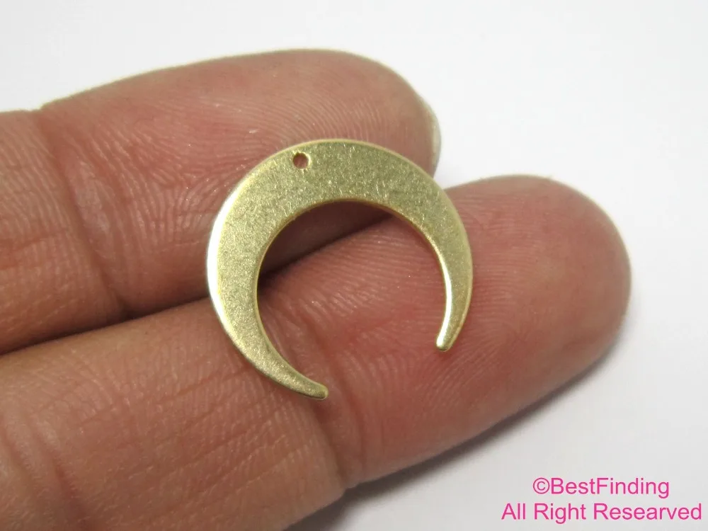 

30pcs Brass Charms, Moon Shaped, Dangle Earring Charm, 18x16.5x1mm, Crescent Moon, Earring Accessories, Jewelry Making - R086