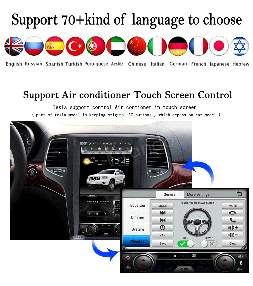 Krando Android 8,1 13," Tesla вертикальный экран автомобиля радио gps навигация для 2011-2013 JEEP Cherokee мультимедийная система wifi