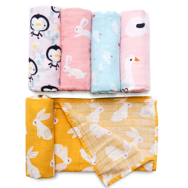 

Muslinlife New Design Rabbit Blanket Baby Bamboo Cotton Newborn Photography Blanket Children Sleeping Blanket