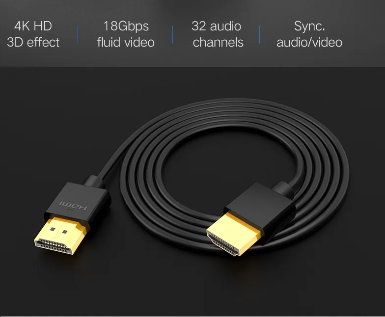 Кабель HDMI совместимый с 4K позолоченным разъемом Поддержка Ethernet 3D возврат аудио