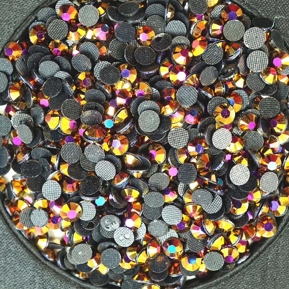1000PCS-SS19-round-Rose-gold-AB-resin-Hot-Fix-Acryl-flatback-rhinestone-Beads | Дом и сад