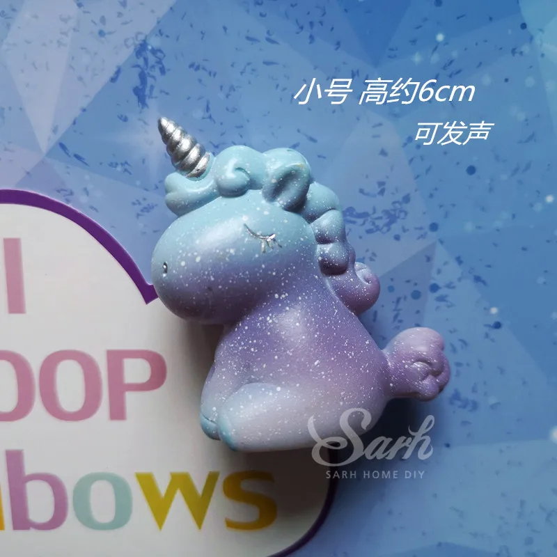 Фиолетовый Lovely Blue Pink White Hairball Cloud Gradient Unicorn Cake Decorations Birthday Party Decorations for Baking Cute Gifts - Цвет: Фиолетовый