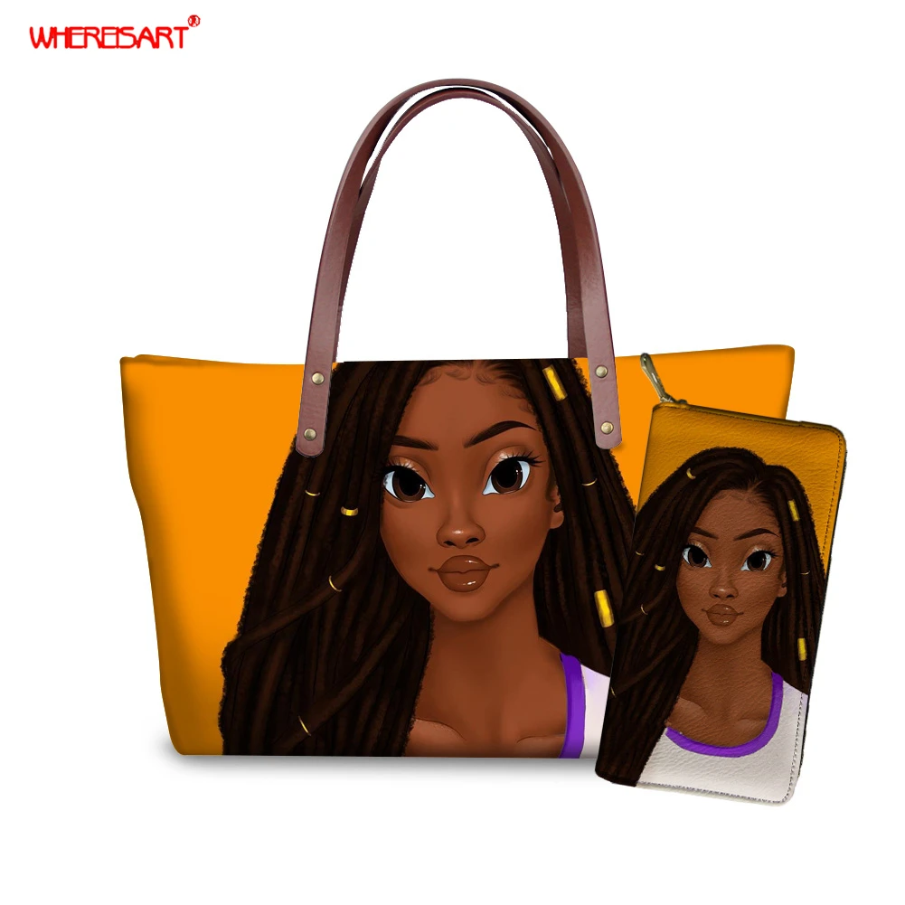WHEREISART афро черная девочка Магия меланин поппин сумки для женщин 2019 женские