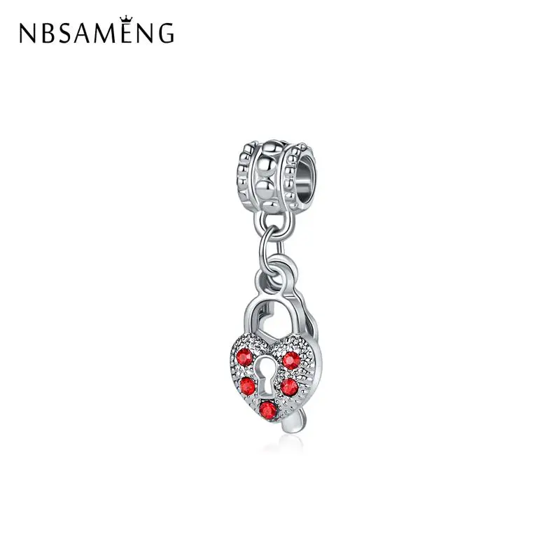 Новые посеребренные бусины с замком для вашей любви Хрустальные Подвески из