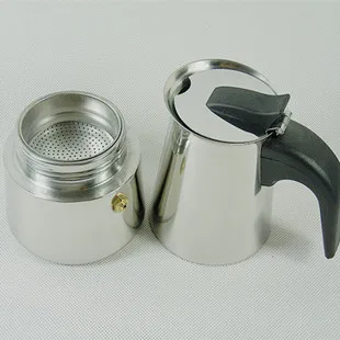 Поставщик Bialetti Inoxpran! Эспрессо кофе Pots2 чашки из нержавеющей стали Moka горшок