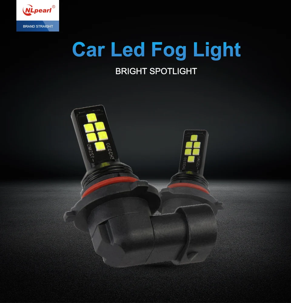 Nlpearl 2x Противотуманные фары Дневные Фары Лампы H1 H3 Led 9005 HB3 9006 HB4 H8 H11 Светодиодная лампа 3000K H9 Led H7 H4 6000K 8000K 2000LM, вождения, бега, светильник