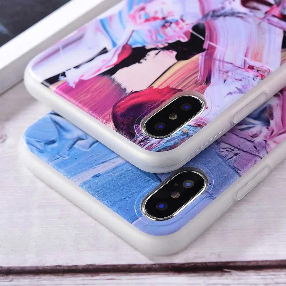 Boucho Cover Case for iphone XS MAX 6 6s 7 8 Plus Phone Cases Lovely Colorful Marble Granite Soft Silicone For XR X |
