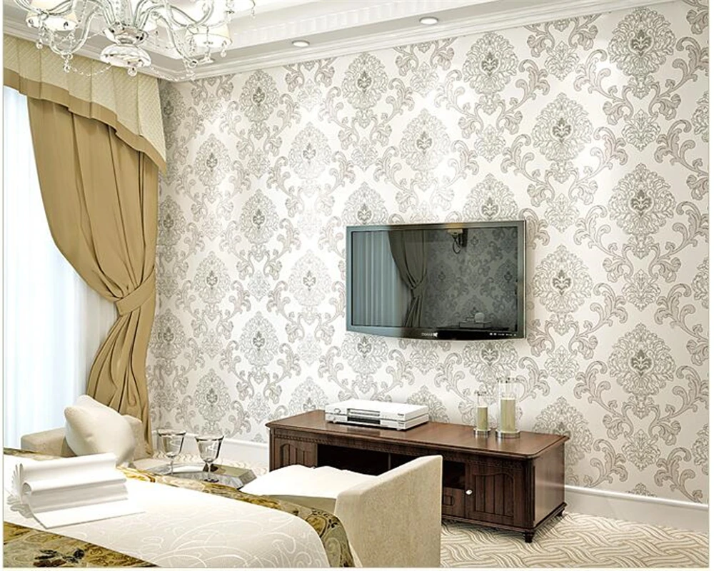 Papel de parede hudas beauty Европейский Дамаск тисненые роскошные черные нетканые обои papier