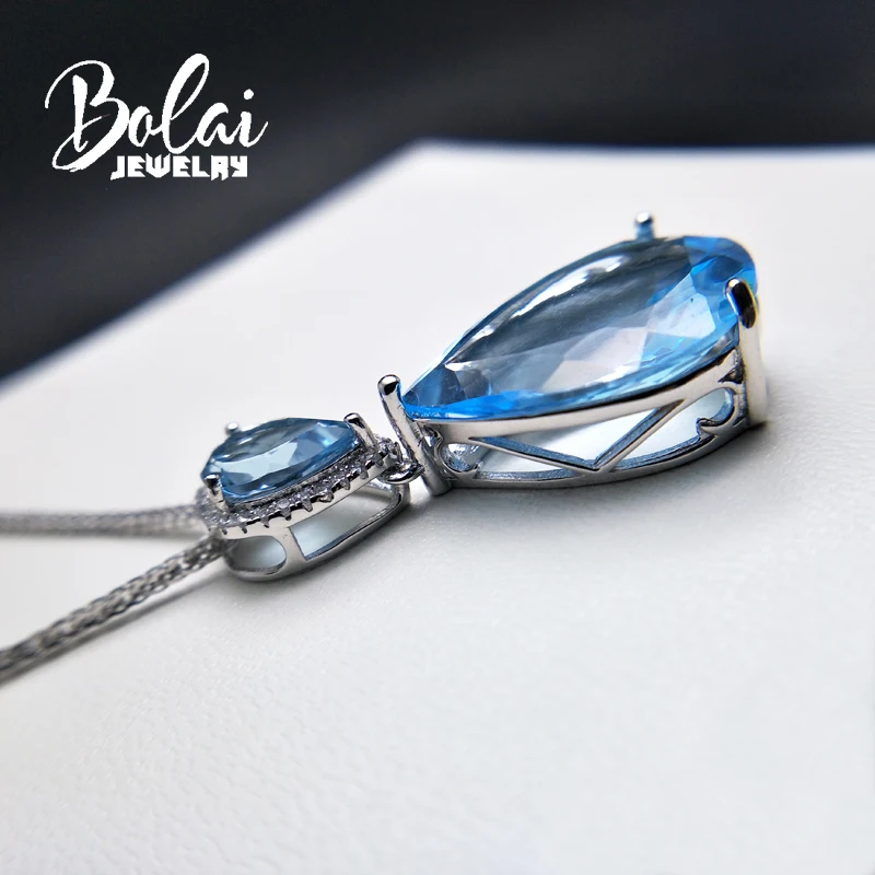 Bolaijewelry натуральный небесно голубой топаз драгоценный камень Груша 6*9 и 15*20 мм