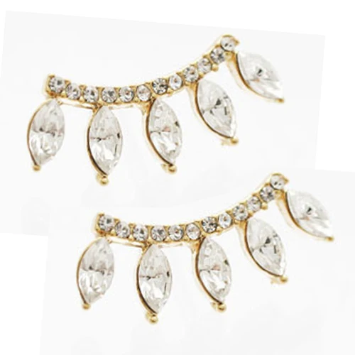 Горячая 1 Пара Мода Посеребренные Стразами Ресниц Стиль Корона Уха Серег Стержня