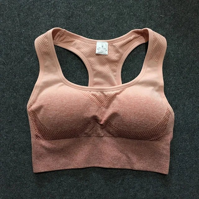 Brown Bra 2 шт., бесшовный комплект для йоги с эффектом омбре, комплекты для спортзала, женская одежда для спортзала, спортивный бюстгальтер+ леггинсы, Женская Спортивная одежда для спортзала, Женский костюм для фитнеса - Цвет: Brown Bra