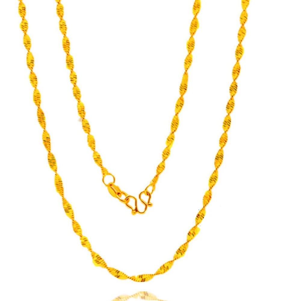 

3pcs Wholesale Wave Chain For Pendant Yellow Gold Filled Womens Thin Chain