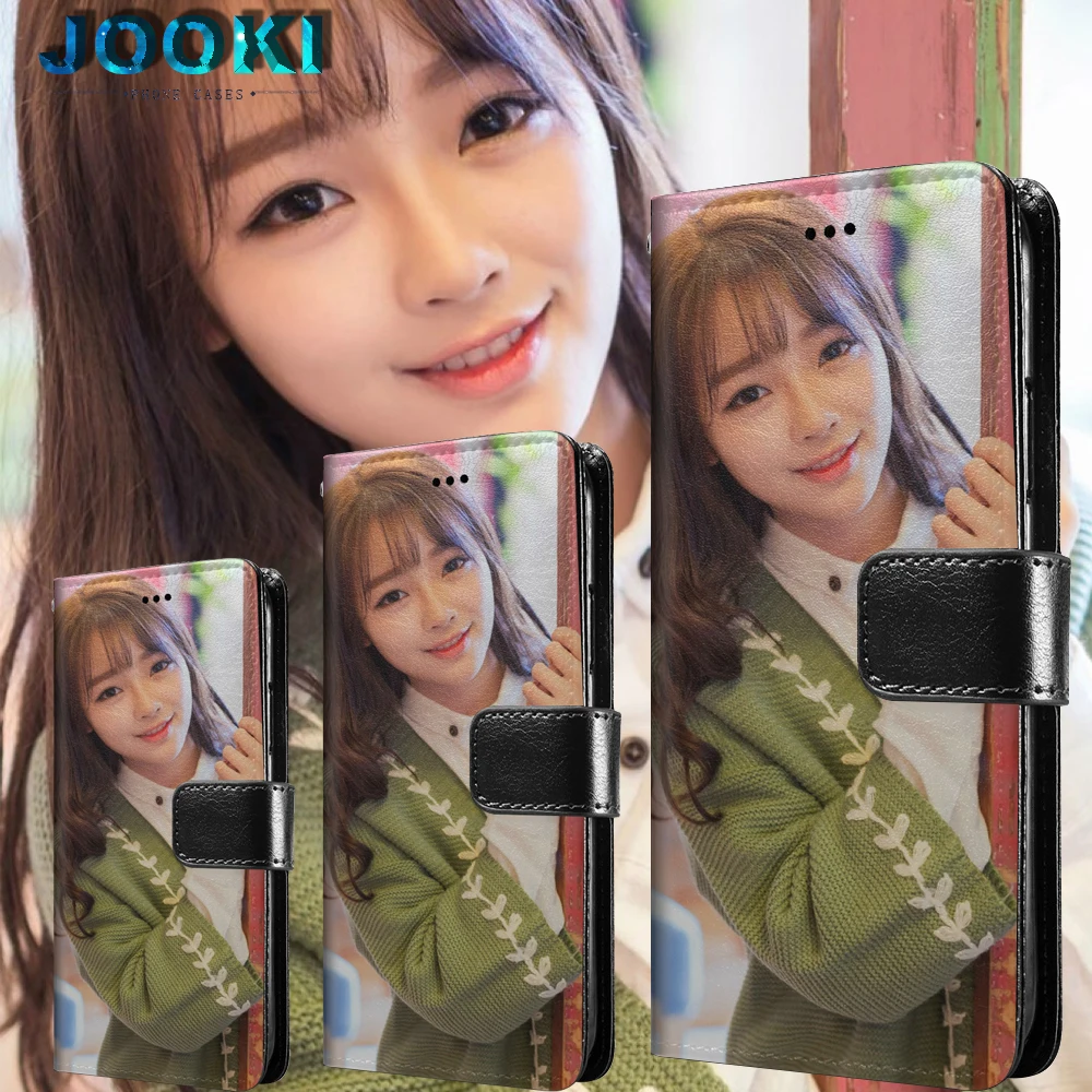 JOOKI ТПУ + ПУ кожа флип чехол сделай сам с возможностью печати фото кожаный для