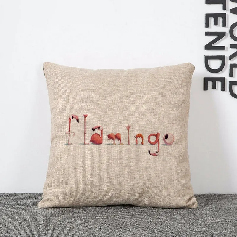 Boreal Европейский стиль на заказ льняные наволочки акварель Фламинго розовый