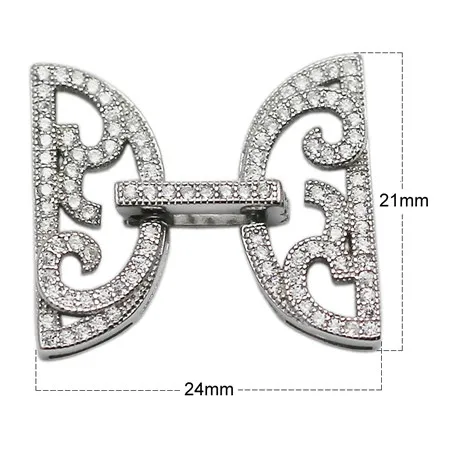 Beadsnice чистого 925 пробы серебра кубического циркония DIY ювелирных изделий складной над застежкой ювелирных изделий Разъем составные части ожерелья ID35282