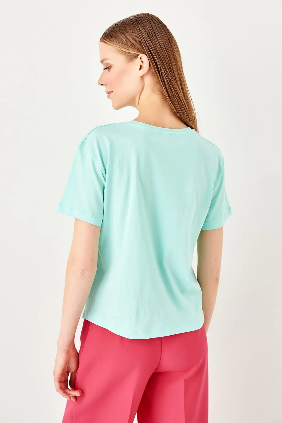 Trendyol Мятные Базовые Трикотажные футболки TWOSS19HS0066 | Женская одежда