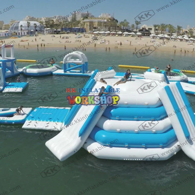 Kopen Slijtvaste Pvc Custom Opblaasbare Water Park Witte Kleur Drijvende Zee Water Adventure