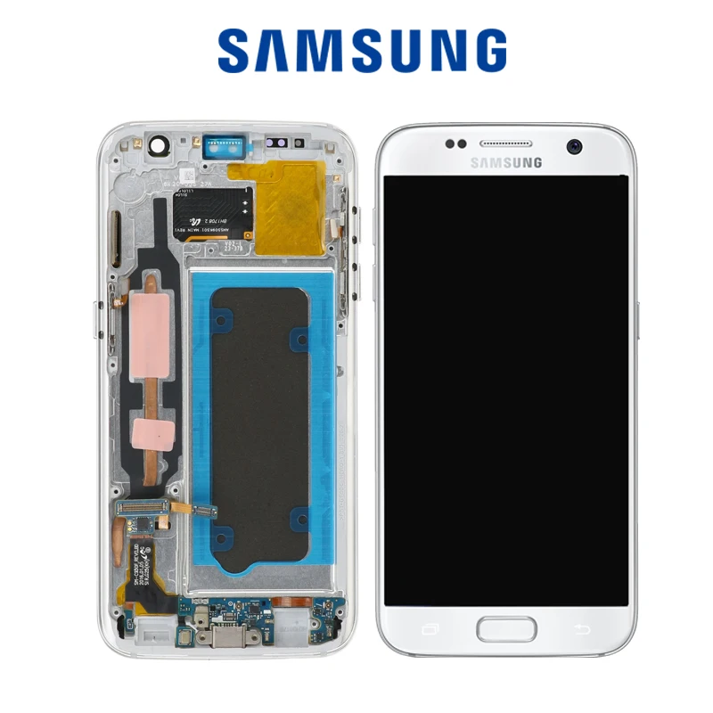 5,1 'супер AMOLED ЖК-дисплей для samsung Galaxy S7 с рамкой G930 G930F ЖК-экран дигитайзер сборка
