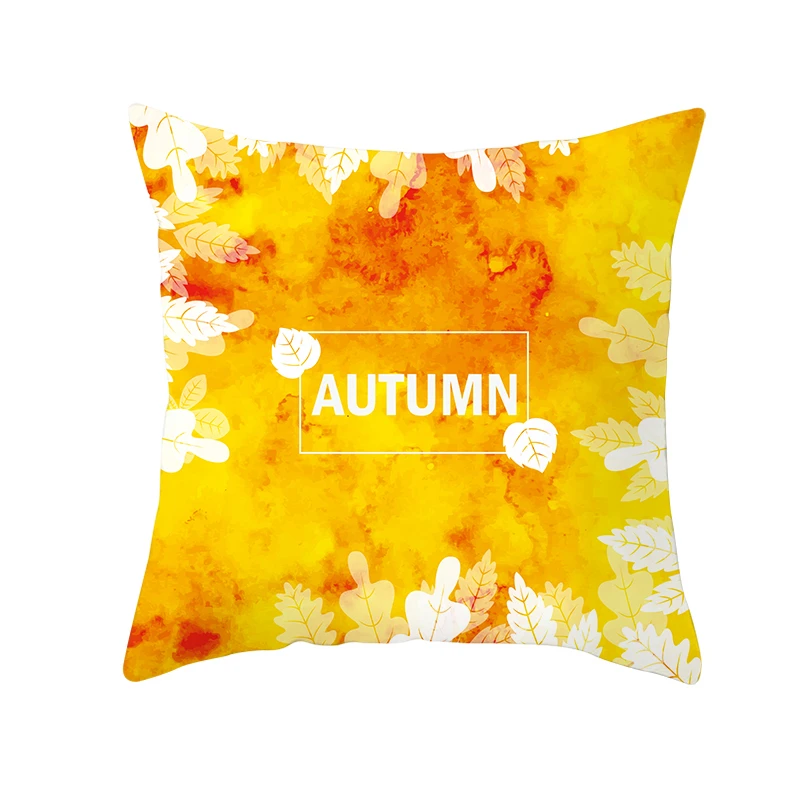 

Fuwatacchi Autumn Leaves Cushion Cover Maple Leaf Pillow Cover for Home Chair Sofa Decorative Pillows Polyester Throw Pillows