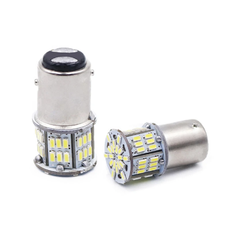 50 шт. Автомобильные светодиодные лампы S25 1156 BA15S 1157 BAY15D 54 Led 3014 SMD дневные ходовые