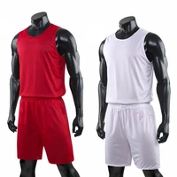 double sided wearable basketball jersey sets uniforms sports clothing breathable quick dry men kids basketball training suits