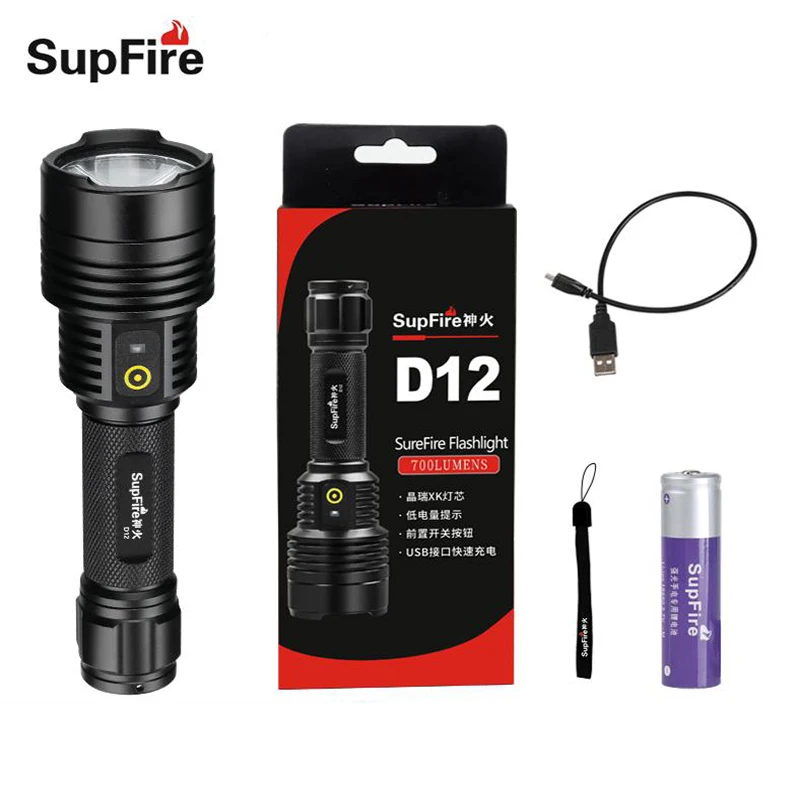 Supfire фонарь D12 светодиодный охотничий рыболовный тактический для Sofirn Nitecore Convoy Fenix
