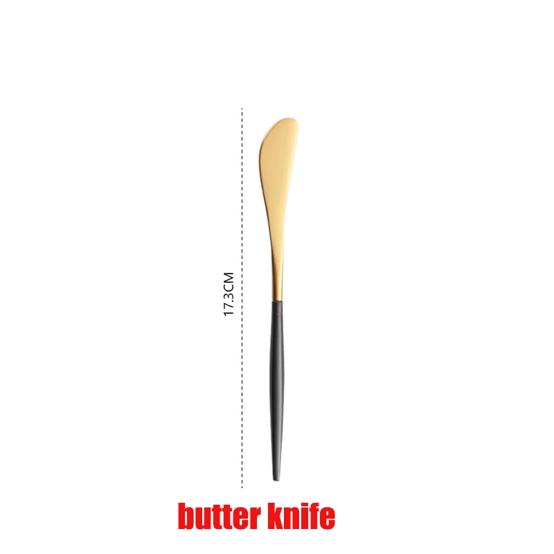 butter knife Сталь набор столовых приборов золотые столовые приборы Нержавеющая сталь ложка посуда вилка, ложка, Посуда Кухонная ложка и набор вилок столовые приборы - Цвет: butter knife