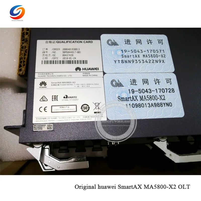 Huawei small OLT MA5800-X2 с 1* MPSC 10G плата управления и интегрированные платы(с 2*10G портами) с 1* PISB AC+ источник питания постоянного тока