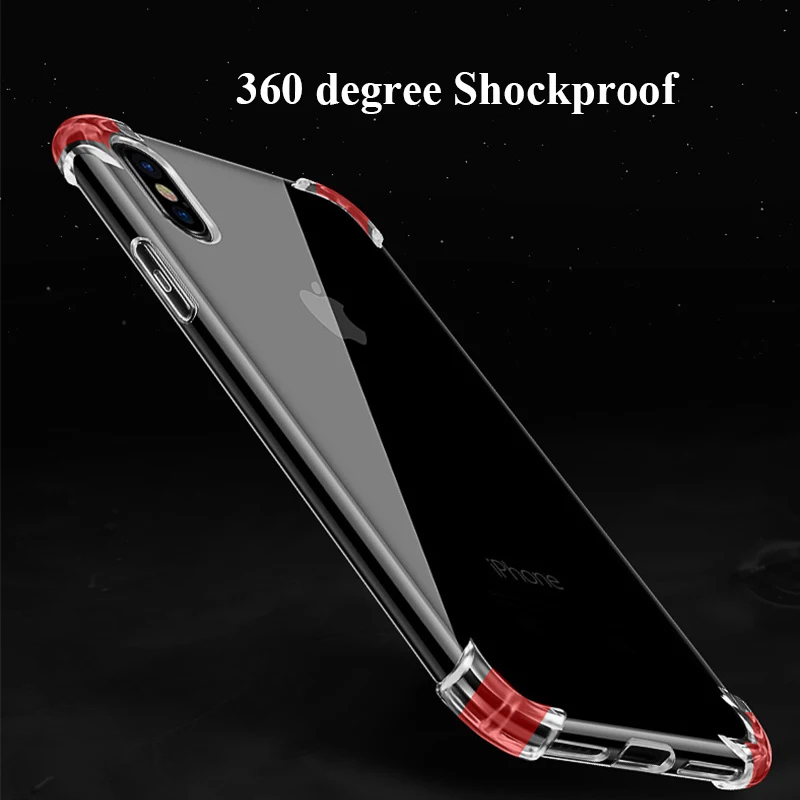 Ударопрочный чехол AKBKTII для iPhone Xr 6 Apple 7 Plus 8 телефона XS Max XR прозрачный мягкий