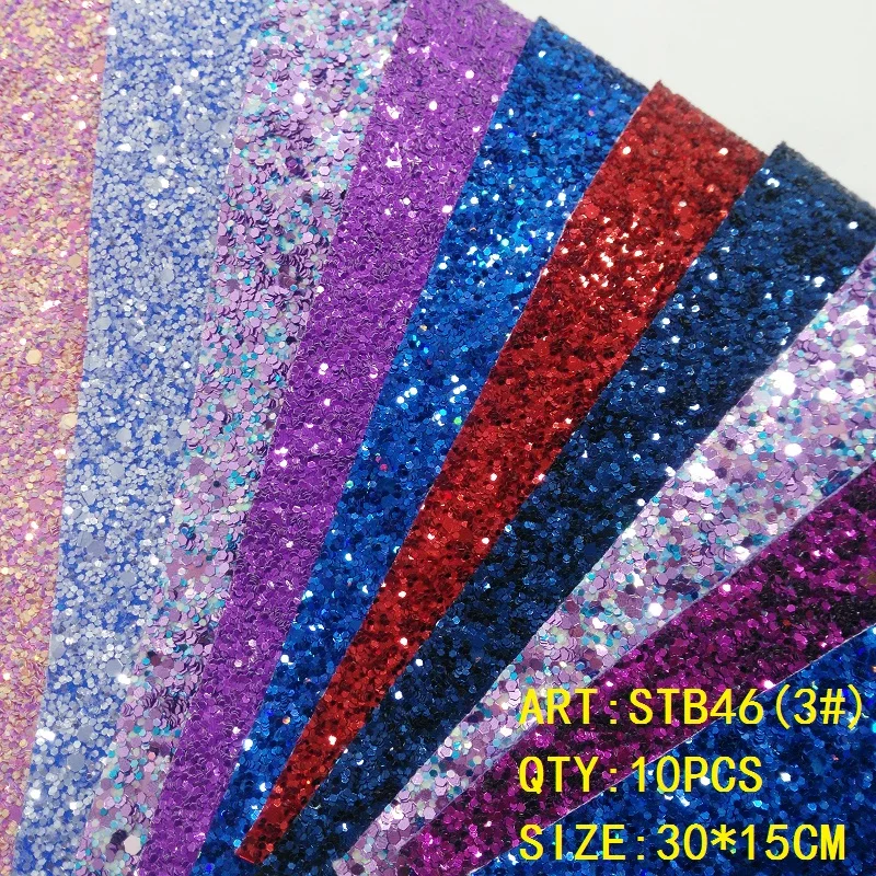 Прозрачный запас 1 комплект (10 шт.) 30X15 см Alisa Glitter Cuero Sintetico Leather для