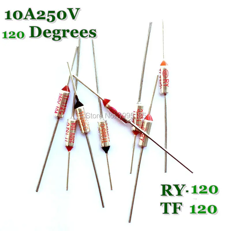 RY 10 шт./лот Новый микро-Термопредохранитель 10A250V 120 градусов Tf C мини-температурный