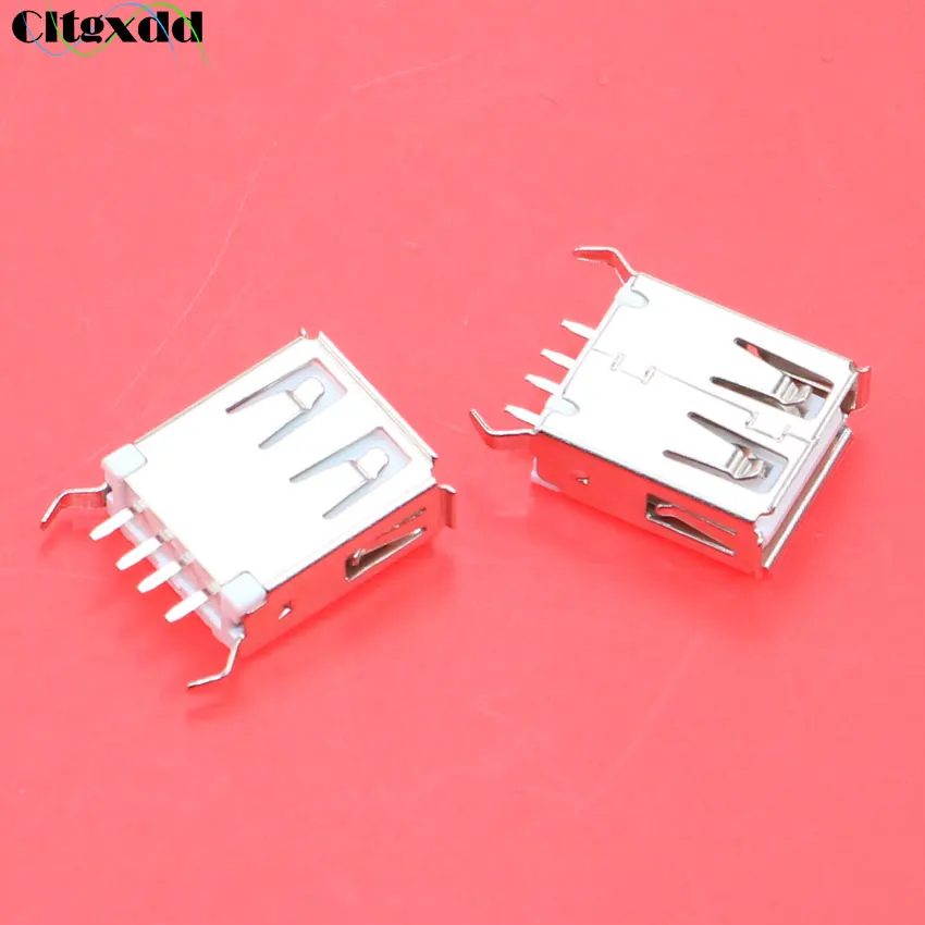 Cltgxdd 10 шт. 4 контактный разъем USB 2 0 гнездовой типа А изогнутых ножки 180|Соединители|