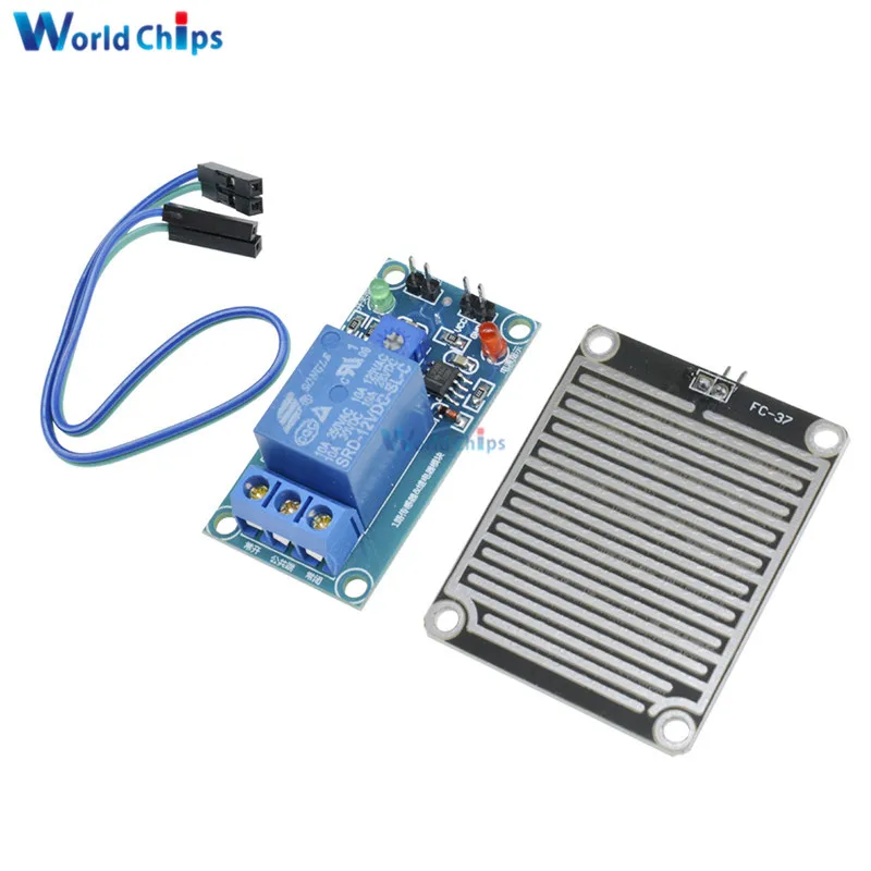 Модуль контроллера 12 В с датчиком дождя релейный модуль для монитора Arduino Foliar