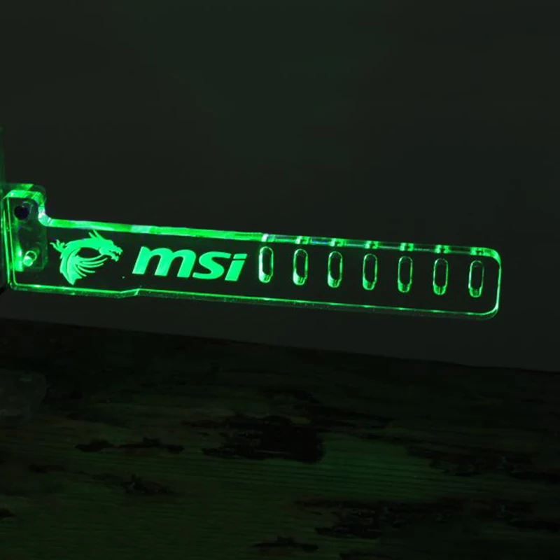 Newest PCI Blue For MSI LED Luminous Computer Office Main Box Graphics Cards Custom Support Frame Display Card Components Jack | Компьютеры