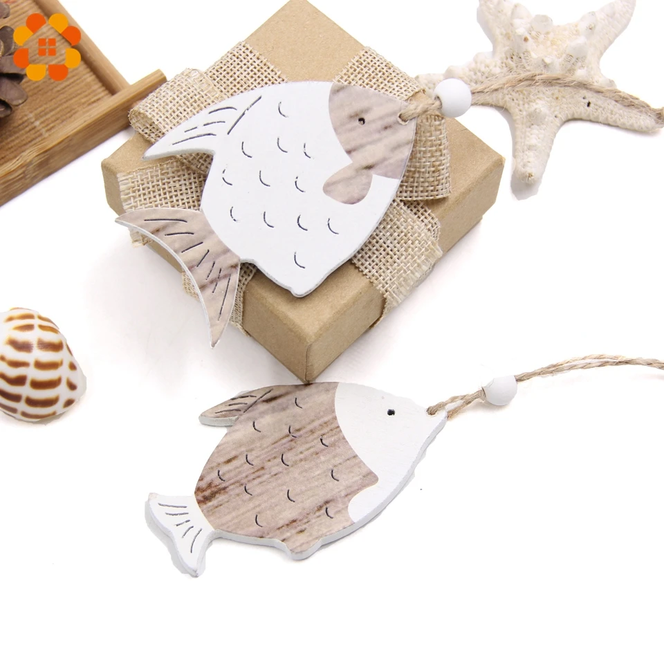 4 шт./лот деревянные рыбки деревенские винтажные Деревянные Подвески украшения