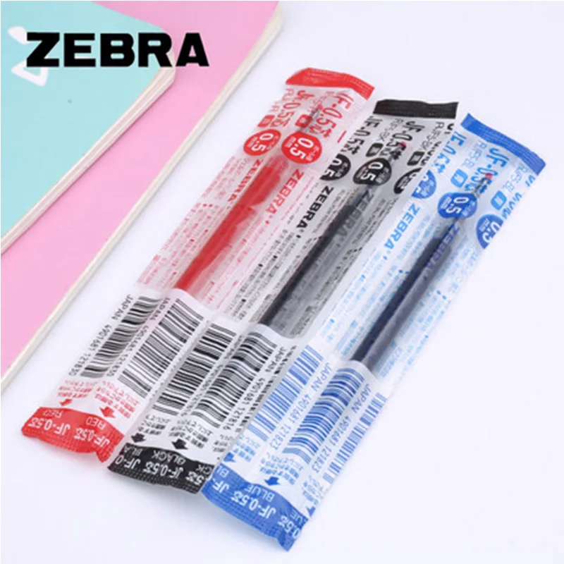 Zebra JF 0.5/JF 0.4 12 шт./лот гелевые заправки для Sarasa черные/синие/красные письменные