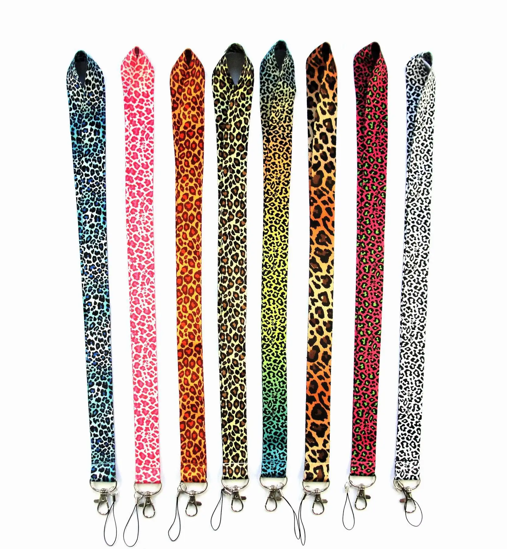 Один PC Browm/розовый/черный/белый леопардовый ремешок для ключей Cheetah ID значки держатели животное телефон шеи ремни с брелоком