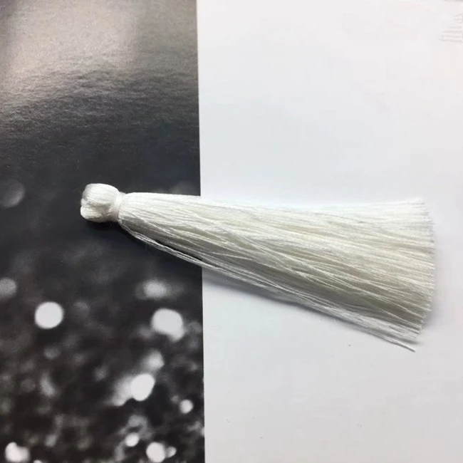 White 20 шт. 7 см мини хлопок нить ткань кисточкой DIY кулон ювелирный браслет для изготовления ключей бахрома отделка Ремесло кисточки Швейные аксессуары - Цвет: White