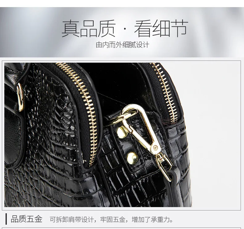Fashion genuine Leather Women bag Crocodile Pattern Messenger bags ladies Purse female totes bag Handbag Leisure Tote Sac A Main