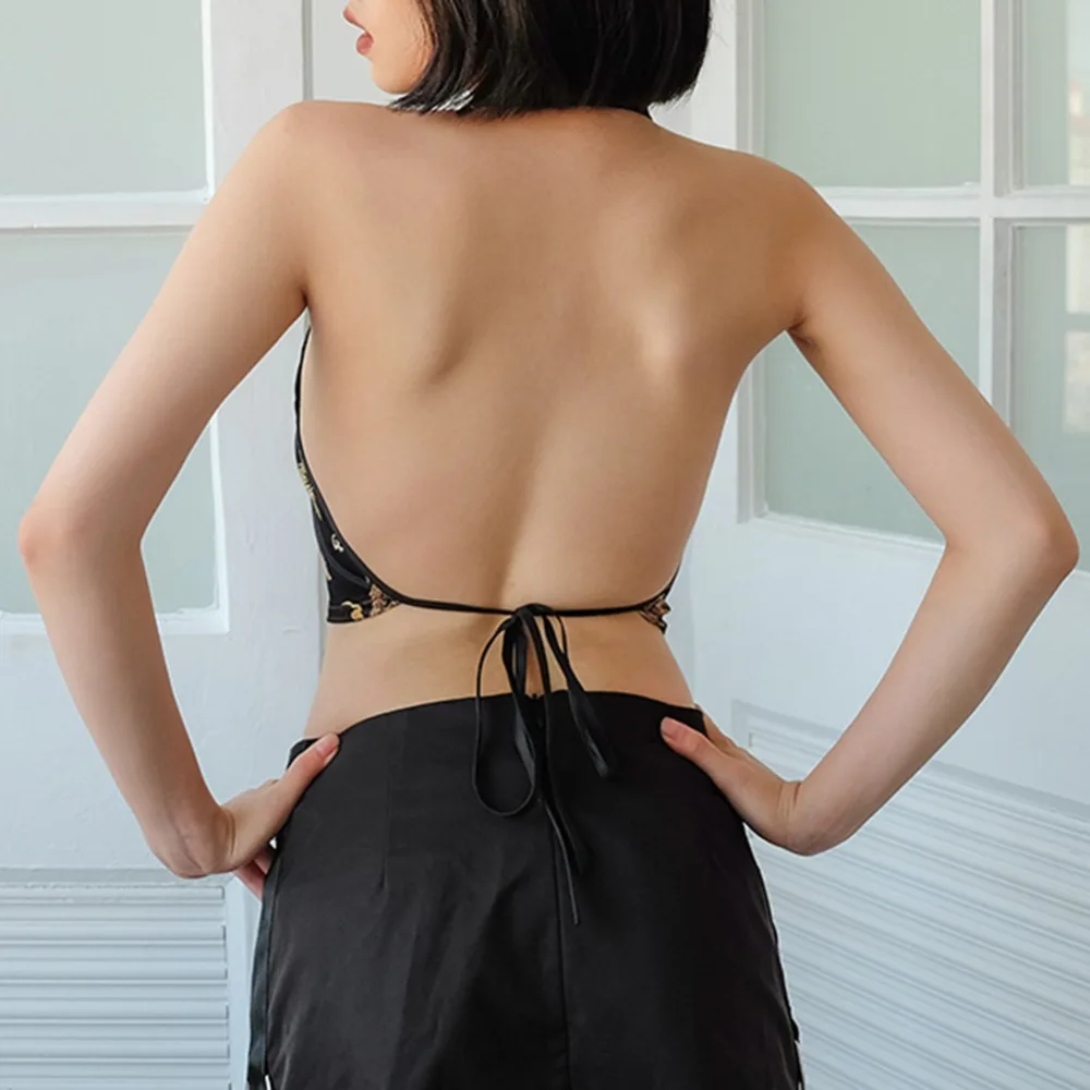 Женский винтажный укороченный топ с вышивкой Cheongsam летние пикантные топы