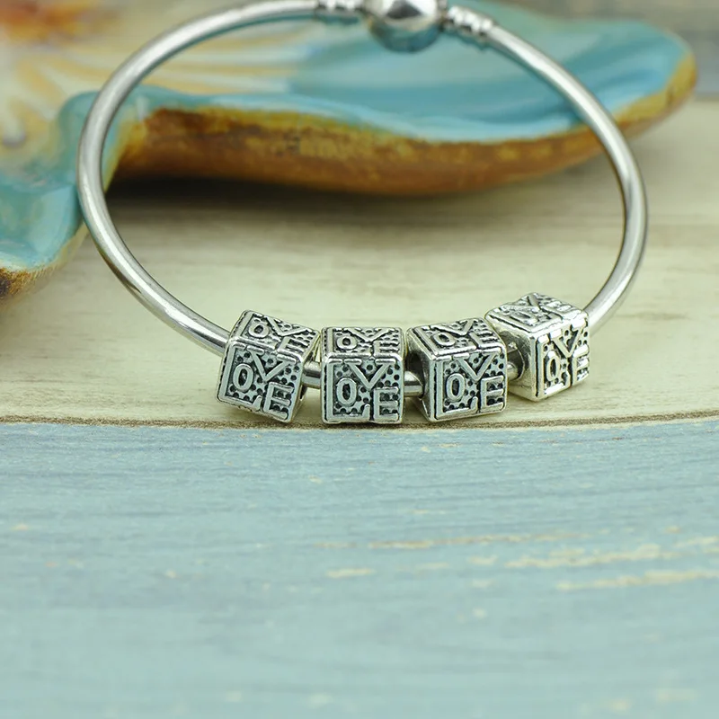 Модный винтажный панк браслет с маленькими буквами Love Bead оригинальный панский