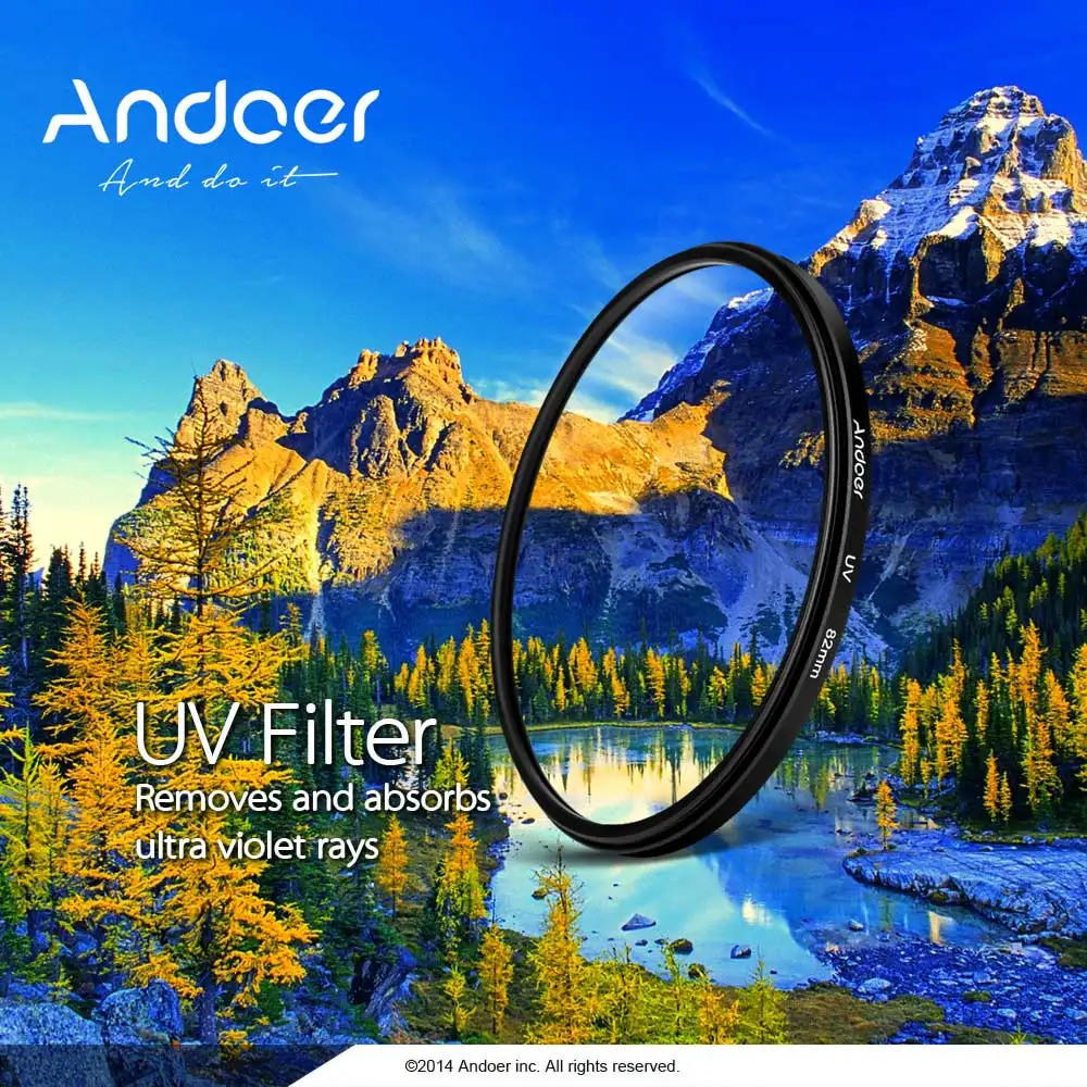 Ультрафиолетовый УФ фильтр Andoer для зеркальной камеры Canon Nikon защита объектива 58