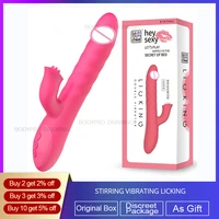 draimior new rabbit dildo vibrator for women tongue licking clitoris telescopic swing rabbit vibrators for adult sex toys