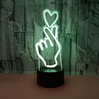 Подарок на день Святого Валентина 3d лампа любовь маленькие светильник ветительные приборы дистанционный сенсорный выключатель 7 меняющих цвет светодиодный ночсветильник